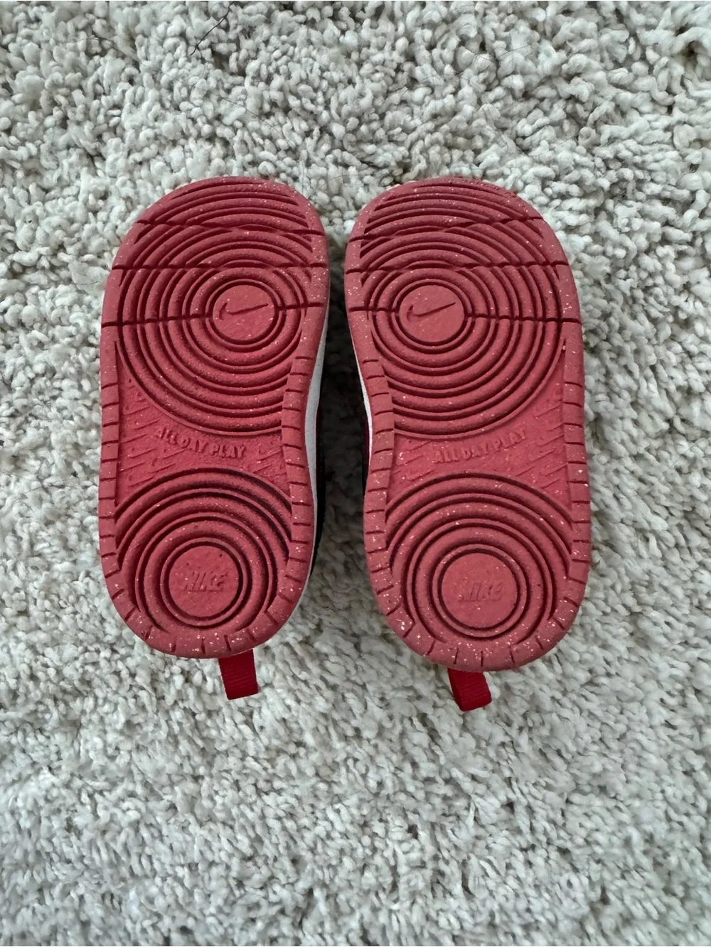 Nike Kids Red and Black Hook-and-Loop Sneakers